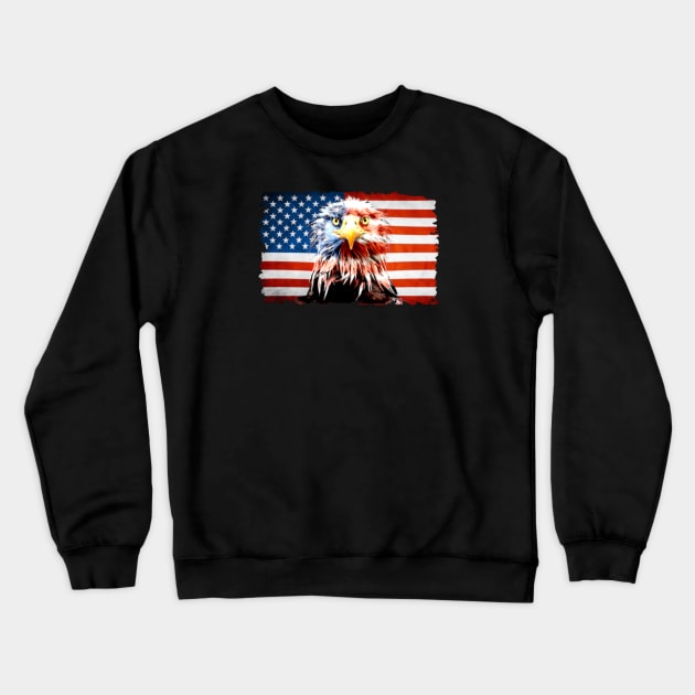 American Flag, America, Patriot, American Eagle, USA, Crewneck Sweatshirt by KZK101